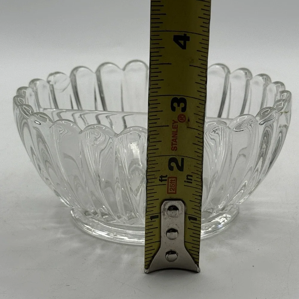 Vintage Fostoria American Clear Glass Divided Sauce Bowl 5